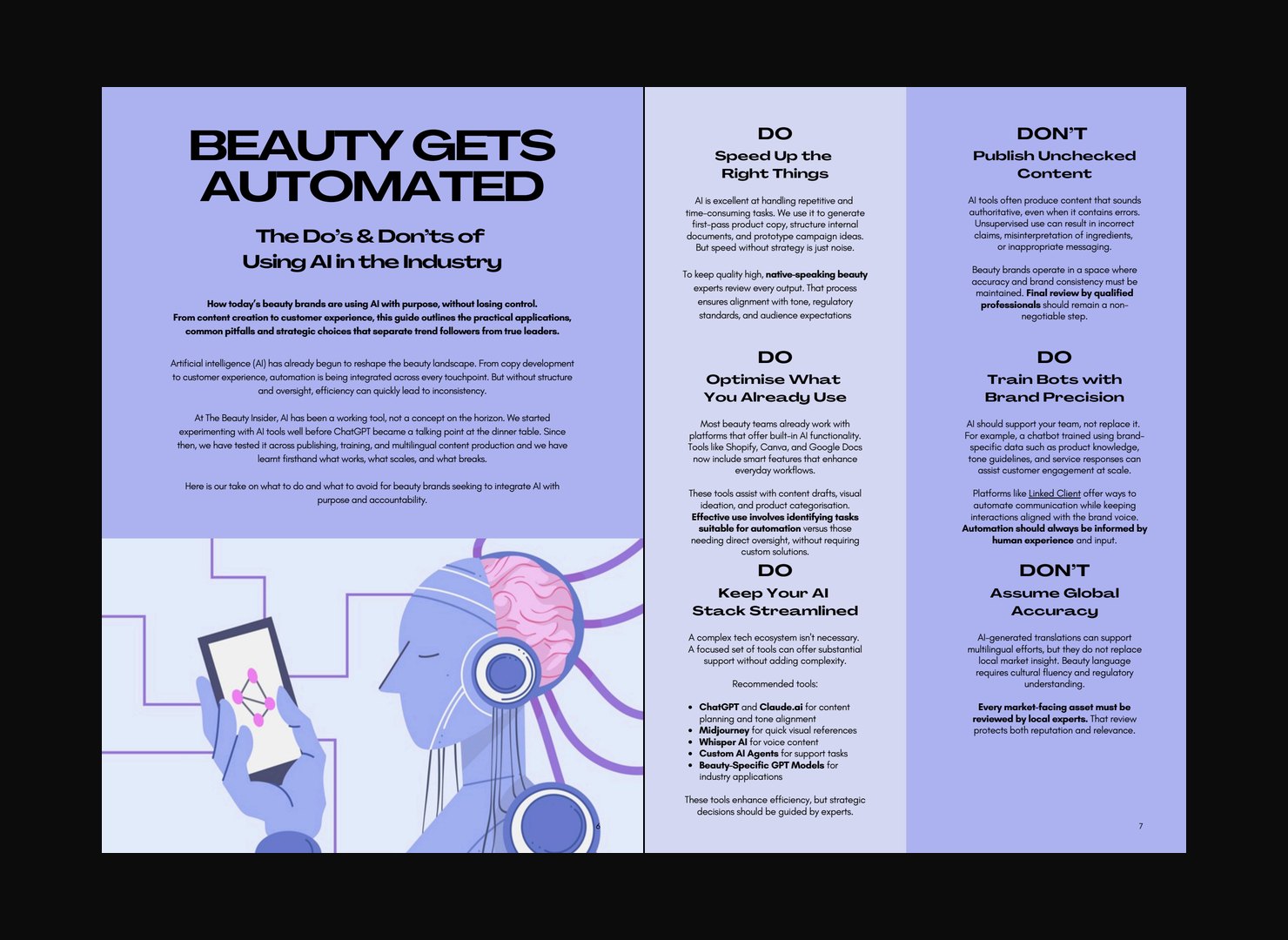 Beauty gets automated, magazine spread